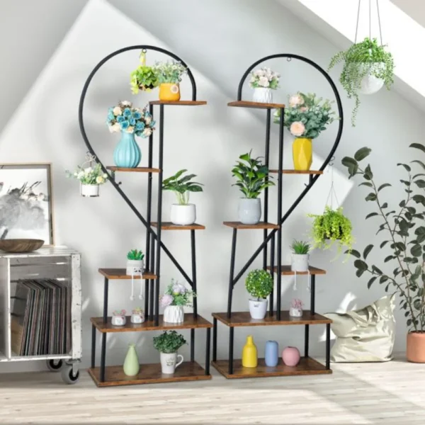 Creative Half Heart Shape Ladder Plant Stands