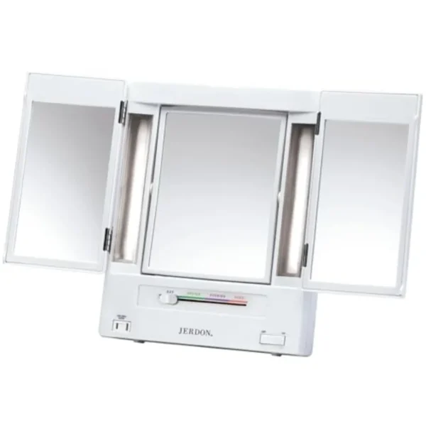Tri-Fold Two-Sided Makeup Mirror with Lights
