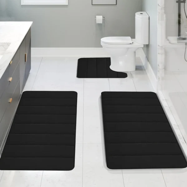 3-Piece Memory Foam Bathroom Rug